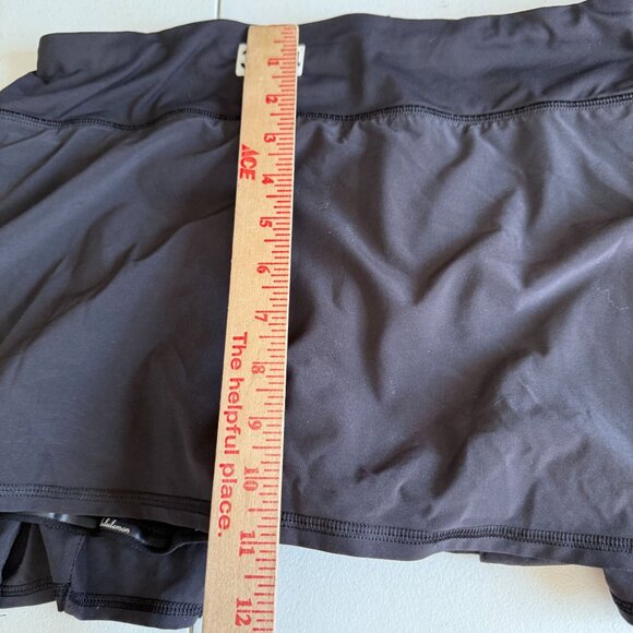 Lululemon Ruffled Pleated Pace Setter Skirt Skort 6 Black Tennis Athletic - Picture 9 of 9